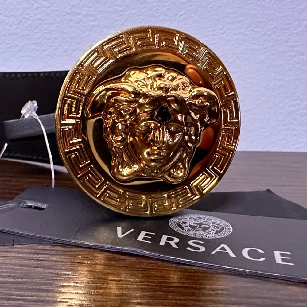 Versace - Medusa Biggie Leather Belt - Picture 3 of 8